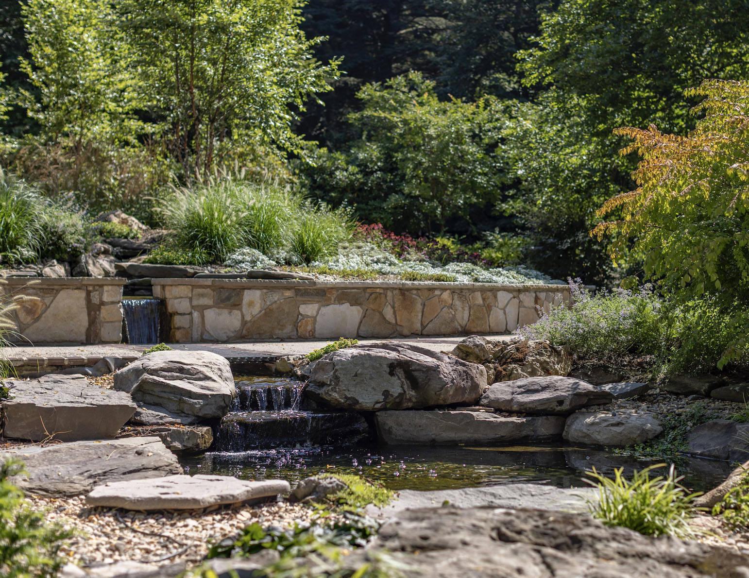 Landscape stone and water feature