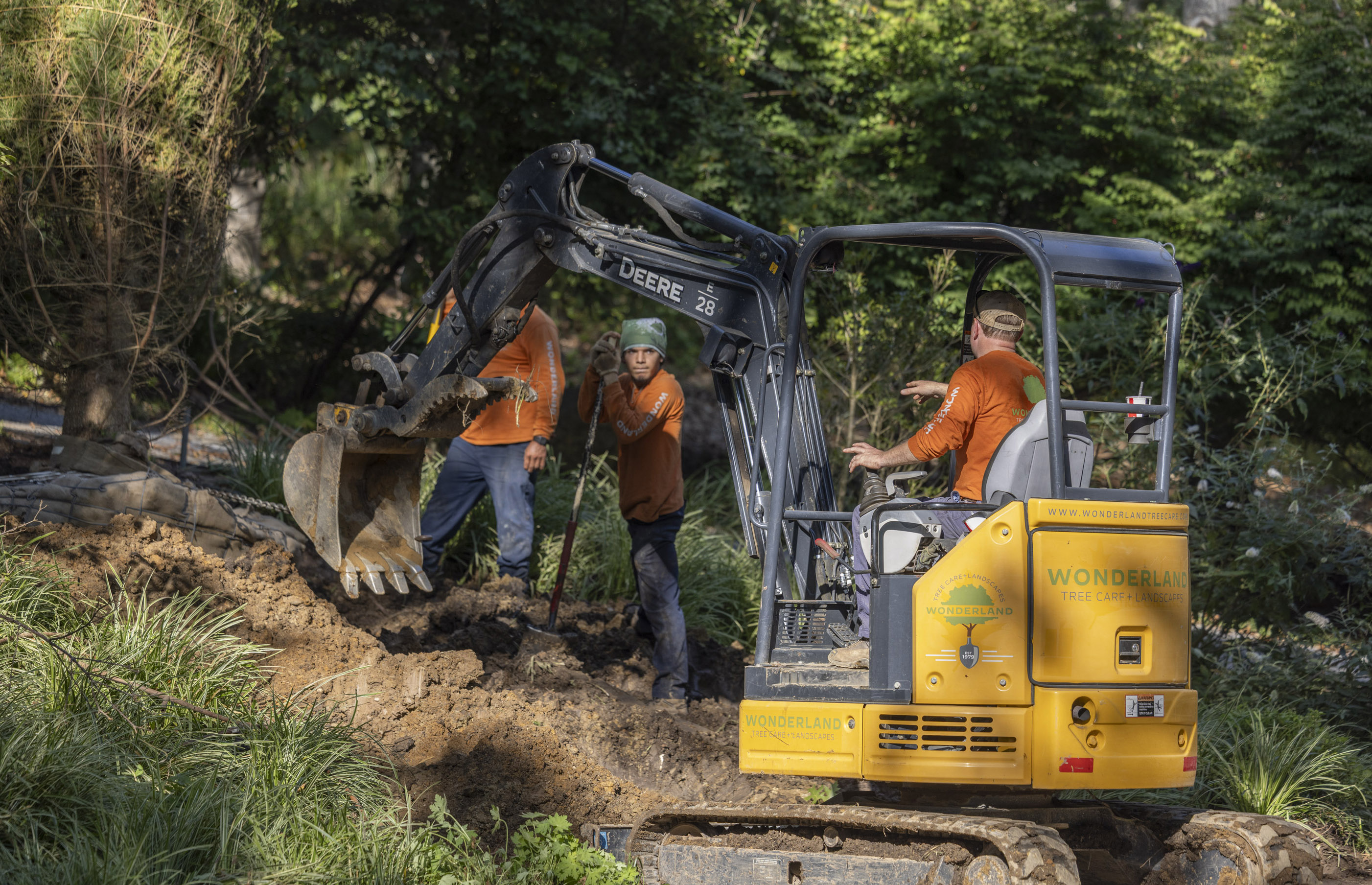 Wonderland landscaping project with stone and plantings